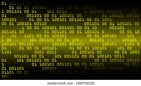 binary circuit board future technology, yellow cyber security concept background, abstract hi speed digital internet.motion move blur. pixel vector