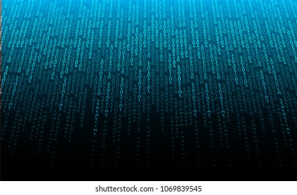 binary circuit board future technology, blue cyber security concept background, abstract hi speed digital internet.motion move blur. pixel vector