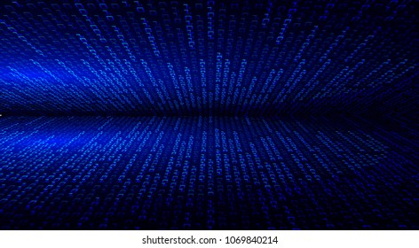 binary circuit board future technology, blue cyber security concept background, abstract hi speed digital internet.motion move blur. pixel vector