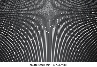 binary circuit board future technology, black cyber security concept background, abstract hi speed digital internet.motion move blur. pixel vector