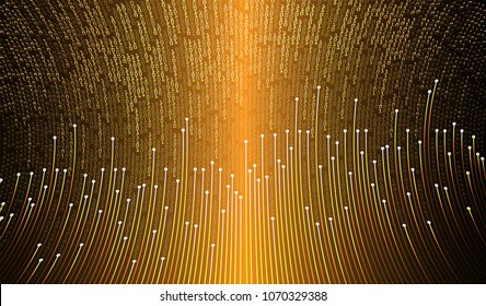 binary circuit board future technology, orange cyber security concept background, abstract hi speed digital internet.motion move blur. pixel vector