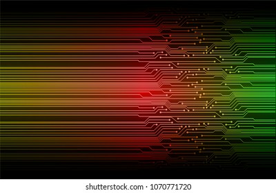 binary circuit board future technology, red yellow green cyber security concept background, abstract hi speed digital internet.motion move blur. pixel vector