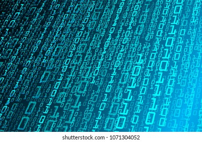 binary circuit board future technology, blue cyber security concept background, abstract hi speed digital internet.motion move blur. pixel vector