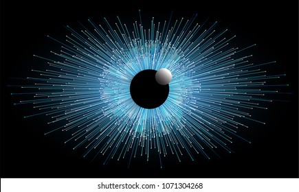 binary circuit board future technology, blue cyber security concept background, abstract hi speed digital internet.motion move blur. eye pixel vector