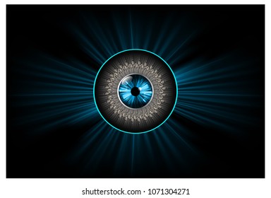 binary circuit board future technology, blue cyber security concept background, abstract hi speed digital internet.motion move blur. eye pixel vector