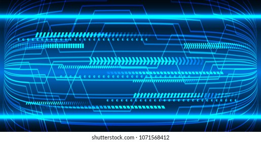 binary circuit board future technology, blue cyber security concept background, abstract hi speed digital internet.motion move blur. arrow pixel vector