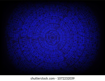 binary circuit board future technology, blue cyber security concept background, abstract hi speed digital internet.motion move blur. eye pixel vector