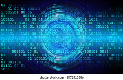 binary circuit board future technology, blue cyber security concept background, abstract hi speed digital internet.motion move blur. eye pixel vector
