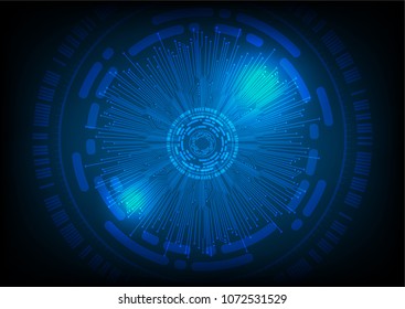 binary circuit board future technology, blue cyber security concept background, abstract hi speed digital internet.motion move blur. eye pixel vector