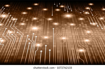 binary circuit board future technology, brown cyber security concept background, abstract hi speed digital internet.motion move blur. pixel vector