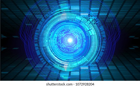 binary circuit board future technology, blue eye cyber security concept background, abstract hi speed digital internet.motion move blur. pixel vector
