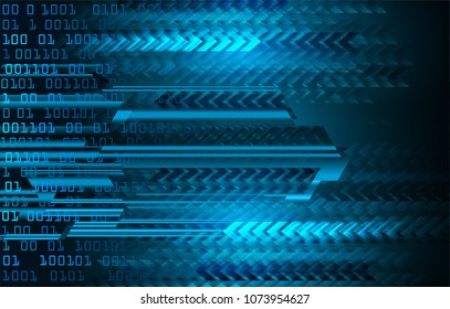 binary circuit board future technology, blue cyber security concept background, abstract hi speed digital internet.motion move blur. arrow pixel vector