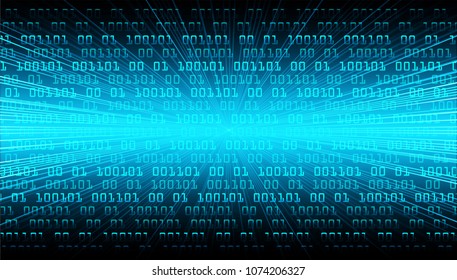 binary circuit board future technology, blue cyber security concept background, abstract hi speed digital internet.motion move blur. pixel vector
