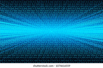 binary circuit board future technology, blue cyber security concept background, abstract hi speed digital internet.motion move blur. pixel vector