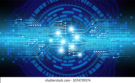 binary circuit board future technology, blue cyber security concept background, abstract hi speed digital internet.motion move blur. pixel vector