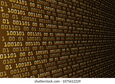 binary circuit board future technology, orange cyber security concept background, abstract hi speed digital internet.motion move blur. pixel vector