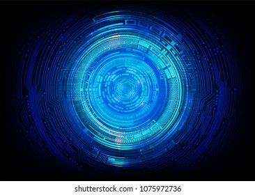binary circuit board future technology, blue eye cyber security concept background, abstract hi speed digital internet.motion move blur. pixel vector