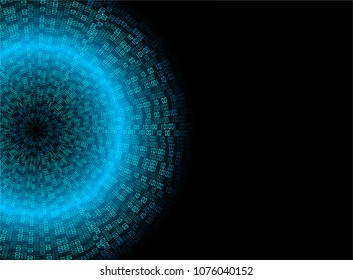 binary circuit board future technology, blue eye cyber security concept background, abstract hi speed digital internet.motion move blur. pixel vector