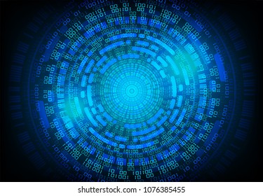 binary circuit board future technology, blue eye cyber security concept background, abstract hi speed digital internet.motion move blur. pixel vector