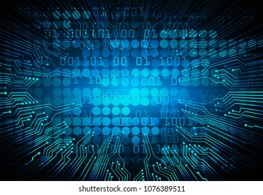 binary circuit board future technology, blue cyber security concept background, abstract hi speed digital internet.motion move blur. pixel vector