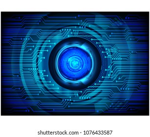 binary circuit board future technology, blue eye cyber security concept background, abstract hi speed digital internet.motion move blur. pixel vector