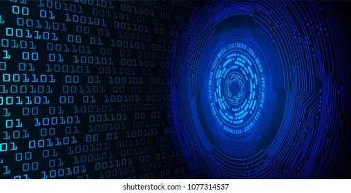 binary circuit board future technology, blue eye cyber security concept background, abstract hi speed digital internet.motion move blur. pixel vector
