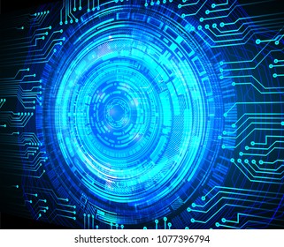 binary circuit board future technology, blue eye cyber security concept background, abstract hi speed digital internet.motion move blur. pixel vector