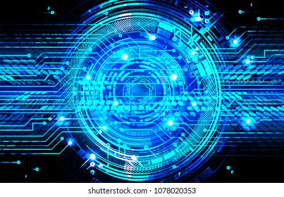 binary circuit board future technology, blue eye cyber security concept background, abstract hi speed digital internet.motion move blur. pixel vector