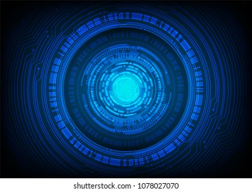 binary circuit board future technology, blue eye cyber security concept background, abstract hi speed digital internet.motion move blur. pixel vector