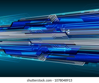 binary circuit board future technology, blue cyber security concept background, abstract hi speed digital internet.motion move blur. pixel vector