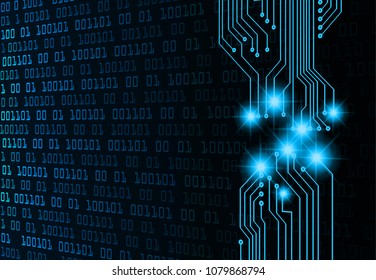 binary circuit board future technology, blue cyber security concept background, abstract hi speed digital internet.motion move blur. pixel vector