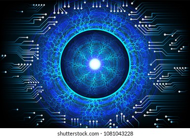 binary circuit board future technology, blue eye cyber security concept background, abstract hi speed digital internet.motion move blur. pixel vector