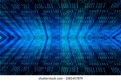 binary circuit board future technology, blue cyber security concept background, abstract hi speed digital internet.motion move blur. pixel vector