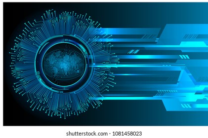 Binary circuit board future technology, blue cyber security concept background, abstract hi speed digital internet.motion move blur. pixel world map