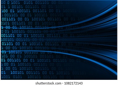 binary circuit board future technology, blue cyber security concept background, abstract hi speed digital internet.motion move blur. pixel vector