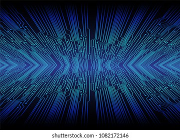 binary circuit board future technology, blue cyber security concept background, abstract hi speed digital internet.motion move blur. pixel vector