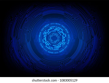 binary circuit board future technology, blue eye cyber security concept background, abstract hi speed digital internet.motion move blur. pixel vector