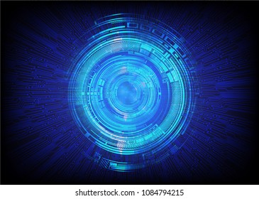 binary circuit board future technology, blue eye cyber security concept background, abstract hi speed digital internet.motion move blur. pixel vector