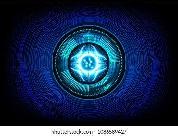 binary circuit board future technology, blue eye cyber security concept background, abstract hi speed digital internet.motion move blur. pixel vector