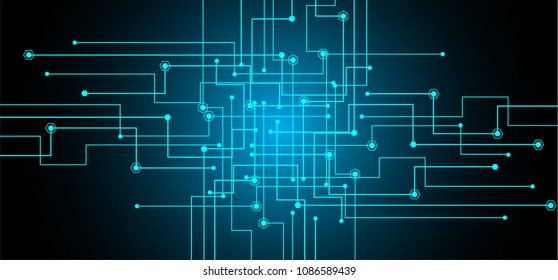 binary circuit board future technology, blue cyber security concept background, abstract hi speed digital internet.motion move blur. pixel vector
