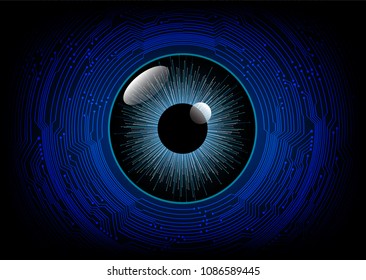 binary circuit board future technology, blue eye cyber security concept background, abstract hi speed digital internet.motion move blur. pixel vector