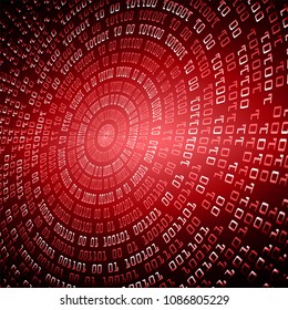 binary circuit board future technology, red cyber security concept background, abstract hi speed digital internet.motion move blur. pixel vector