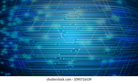 binary circuit board future technology, blue cyber security concept background, abstract hi speed digital internet.motion move blur. pixel vector