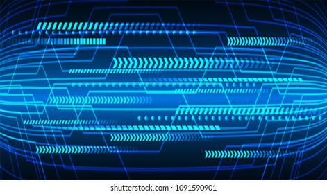 binary circuit board future technology, blue cyber security concept background, abstract hi speed digital internet.motion move blur. pixel arrow vector