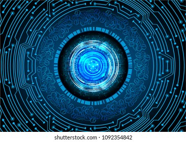 binary circuit board future technology, blue eye cyber security concept background, abstract hi speed digital internet.motion move blur. pixel vector