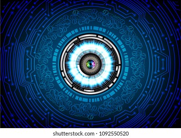 binary circuit board future technology, blue eye cyber security concept background, abstract hi speed digital internet.motion move blur. pixel vector