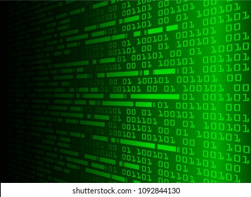 binary circuit board future technology, green cyber security concept background, abstract hi speed digital internet.motion move blur. pixel vector
