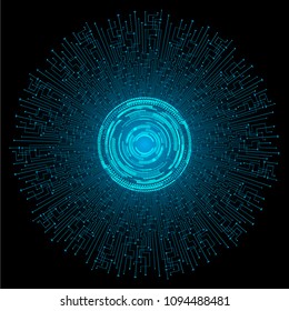 binary circuit board future technology, blue eye cyber security concept background, abstract hi speed digital internet.motion move blur. pixel vector