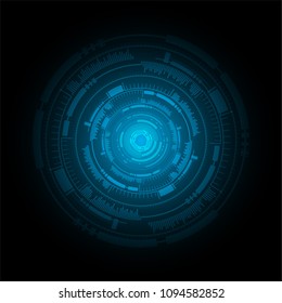 binary circuit board future technology, blue eye cyber security concept background, abstract hi speed digital internet.motion move blur. pixel vector