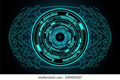 binary circuit board future technology, blue eye cyber security concept background, abstract hi speed digital internet.motion move blur. pixel vector